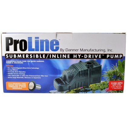 Pondmaster ProLine Submersible/Inline Hy-Drive Pump - 2100 GPH with 20' Cord