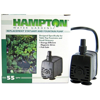 Hampton Water Gardens Replacement Statuary & Fountain Pump - 55 GPH with 6' Power Cord