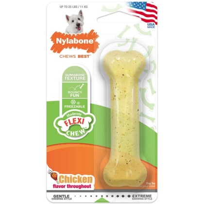Nylabone Flexi Chew Dog Bone - Chicken Flavor - Regular (1 Pack)