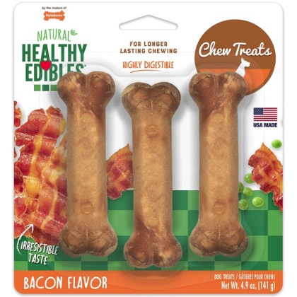 Nylabone Healthy Edibles Wholesome Dog Chews - Bacon Flavor - Regular (3 Pack)