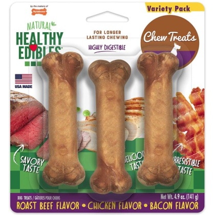 Nylabone Healthy Edibles Wholesome Dog Chews - Variety Pack - Regular (3 Pack)