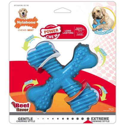 Nylabone Power Chew Comfor Hold X Bone Durable Dog Toy Beef Flavor Giant - 1 count