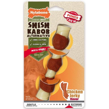 Nylabone Power Chew Shish Kabob Mess Free Nylon Chew Toy Chicken Jerky Flavor Regular - 1 count