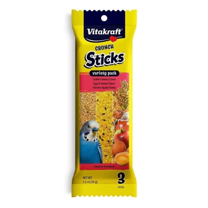 Vitakraft Crunch Sticks Variety Pack Parakeet Treats - 3 Pack