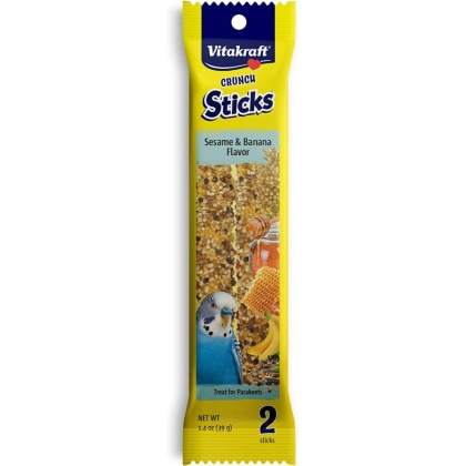 VitaKraft Sesame & Banana Sticks for Parakeets - 2.11 oz (2 Pack)