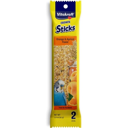 Vitakraft Crunch Sticks Parakeet Treat - Orange & Apricot Flavor - 2 Pack - (1.6 oz)