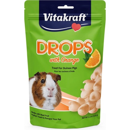 Vitakraft Drops with Orange for Pet Guinea Pigs - 5.3 oz