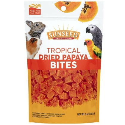 Sunseed Tropical Dried Papaya Bites for Birds and Small Animals  - 5 oz