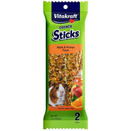 Vitakraft Crunch Sticks Guinea Pig Treats - Apple & Orange Flavor - 2 Pack