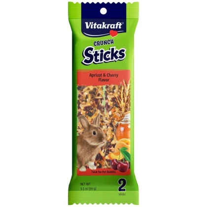 Vitakraft Crunch Sticks Rabbit Treats - Apricot & Cherry Flavor - 2 Pack