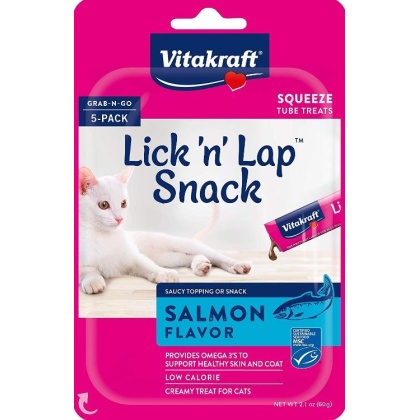VitaKraft Lick N Lap Snack Salmon Cat Treat - 5 count