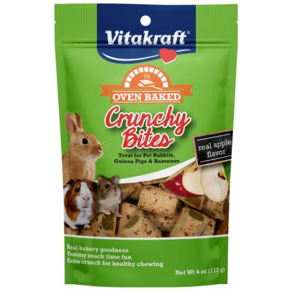 Vitakraft Oven Baked Crunchy Bites Small Pet Treats - Real Apple Flavor - 4 oz