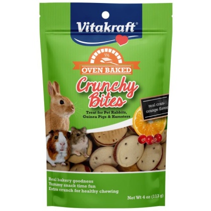 Vitakraft Oven Baked Crunchy Bites Small Pet Treats - Real Cran-Orange Flavor - 4 oz