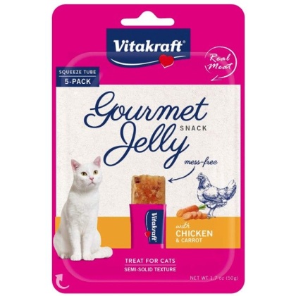 VitaKraft Gourmet Jelly Cat Treat with Chicken and Carrot - 5 count