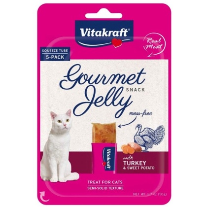 VitaKraft Gourmet Jelly Cat Treat with Turkey and Sweet Potato - 5 count