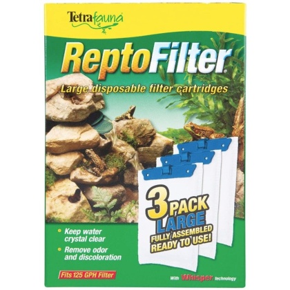 Tetrafauna ReptoFilter Disposable Filter Cartridges - Large - 125 GPH (3 Pack)