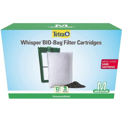 Tetra Bio-Bag Disposable Filter Cartridges - Medium - For Whisper 10, 10i, E, J & Micro Power Filters (12 Pack)