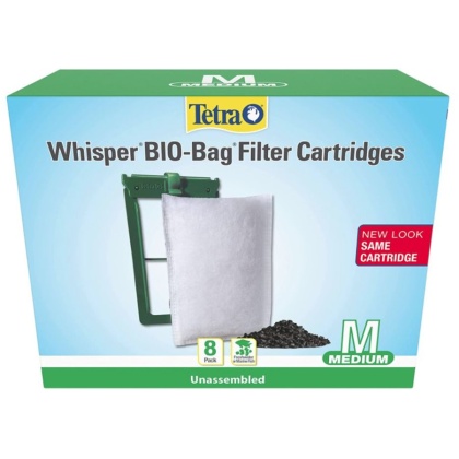 Tetra Bio-Bag Disposable Filter Cartridges - Medium - For Whisper 10, 10i, E, J & Micro Power Filters (8 Pack)