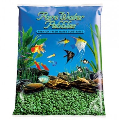 Pure Water Pebbles Aquarium Gravel - Emerald Green - 5 lbs (3.1-6.3 mm Grain)