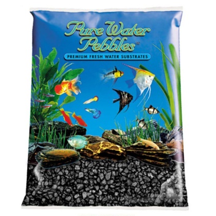 Pure Water Pebbles Aquarium Gravel - Jet Black - 5 lbs (3.1-6.3 mm Grain)