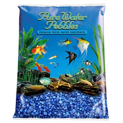 Pure Water Pebbles Aquarium Gravel - Marine Blue - 25 lbs (3.1-6.3 mm Grain)