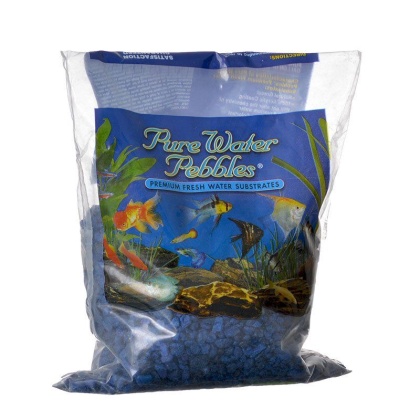 Pure Water Pebbles Aquarium Gravel - Marine Blue - 2 lbs (3.1-6.3 mm Grain)