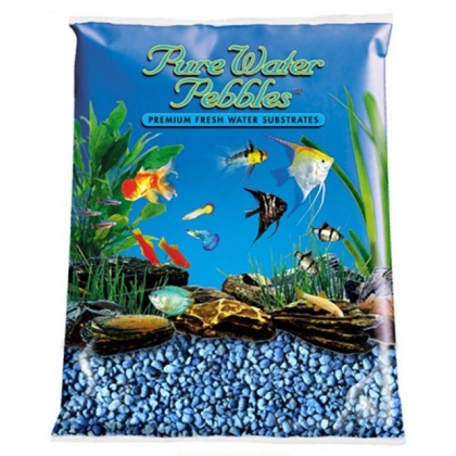 Pure Water Pebbles Aquarium Gravel - Neon Blue - 25 lbs (3.1-6.3 mm Grain)