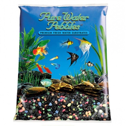 Pure Water Pebbles Aquarium Gravel - Black Beauty Pebble Mix - 5 lbs (3.1-6.3 mm Grain)