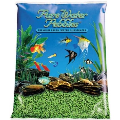 Pure Water Pebbles Aquarium Gravel - Neon Green - 5 lbs (3.1-6.3 mm Grain)
