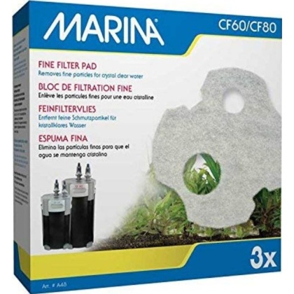 Marina Canister Filter Replacement Fine Filter Pad for CF60/CF80 - 3 count