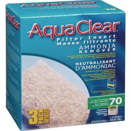 Aquaclear Ammonia Remover Filter Insert - Size 70 - 3 count