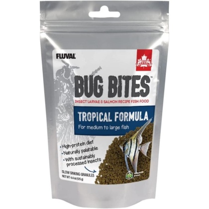 Fluval Bug Bites Tropical Formula Granules for Medium-Large Fish - 4.4 oz