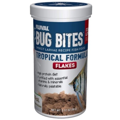 Fluval Bug Bites Insect Larvae Tropical Fish Flake - 3.17 oz