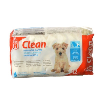 Dog It Clean Disposable Diapers - Small - 12 Pack - 8-15 lb Dogs - (13-19