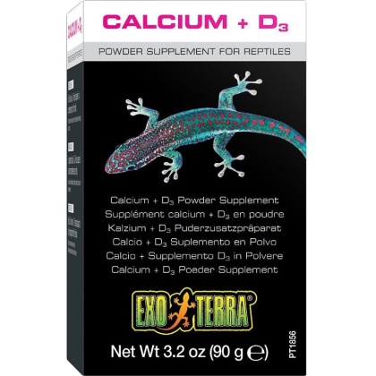 Exo-Terra Calcium + D3 Powder Supplement for Reptiles - 3.2 oz (90 g)