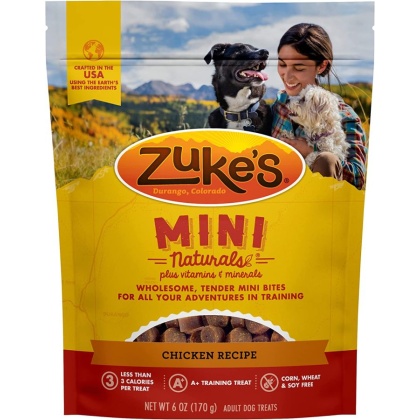 Zukes Mini Naturals Dog Treat - Roasted Chicken Recipe - 6 oz