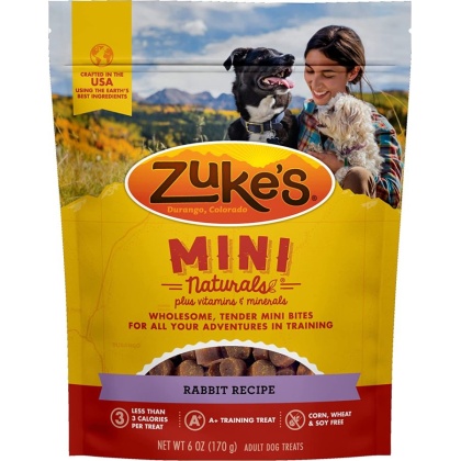 Zukes Mini Naturals Dog Treat - Wild Rabbit Recipe - 6 oz
