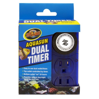 Zoo Med Aquatic AquaSun Dual Timer - Day & Night - 2 Outlet Day & Night Timer