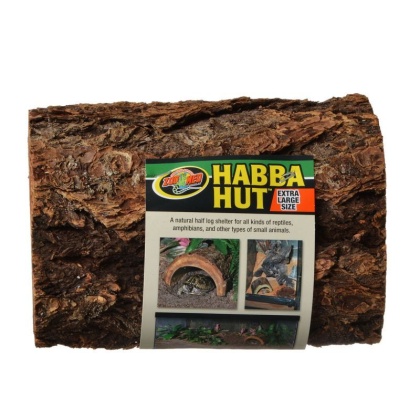Zoo Med Habba Hut Natural Half Log with Bark Shelter - X-Large (9