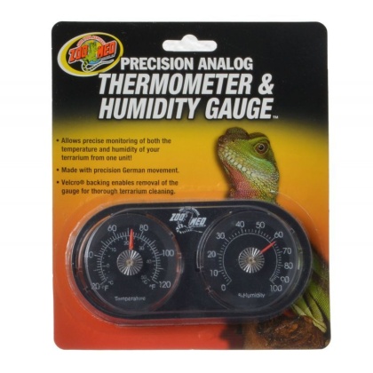 Zoo Med Precision Analog Thermometer & Humidity Gauge - Analog Thermometer & Humidity Gauge