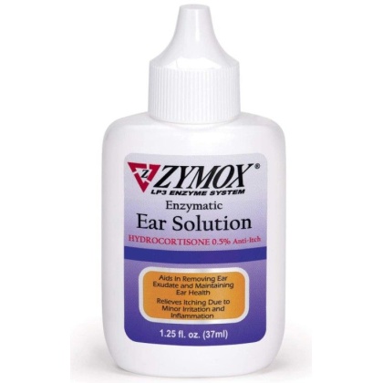 Zymox Enzymatic Ear Solution with Hydrocortisone for Dog and Cat - 1.25 oz