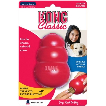 Kong Classic Dog Toy - Red - Large - Dogs 30-65 lbs (4\