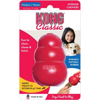 Kong Classic Dog Toy - Red - Medium - Dogs 15-35 lbs (3.5