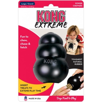 Kong Extreme Kong Dog Toy - Black - Large - Dogs 30-65 lbs (4