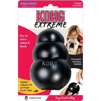 Kong Extreme Kong Dog Toy - Black - X-Large - Dogs 60-90 lbs (5\