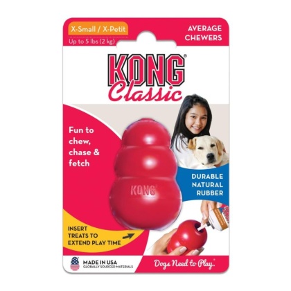 Kong Classic Dog Toy - Red - X-Small - Dogs up to 5 lbs (2.25