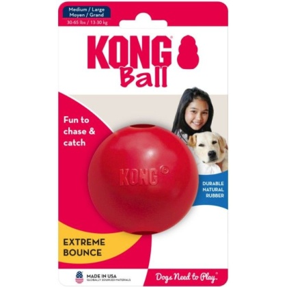 Kong Ball - Red - Medium/Large - Solid Ball (Dogs 35-85 lbs - 3