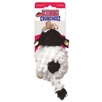 Kong Barnyard Cruncheez Plush Cow Dog Toy - Large (8.3