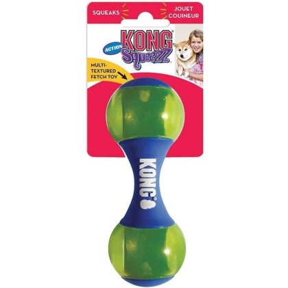 KONG Squeezz Action Dumbbell Blue - Small - 1 count