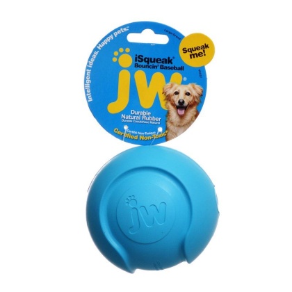 JW Pet iSqueak Bouncing Baseball Rubber Dog Toy - Large - 4